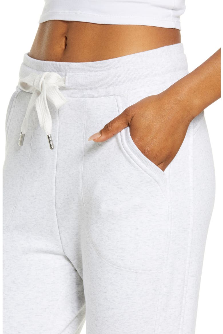 Amazing Fleece Crop Jogger Pants, Alternate, color, IVORY DOVE HEATHER