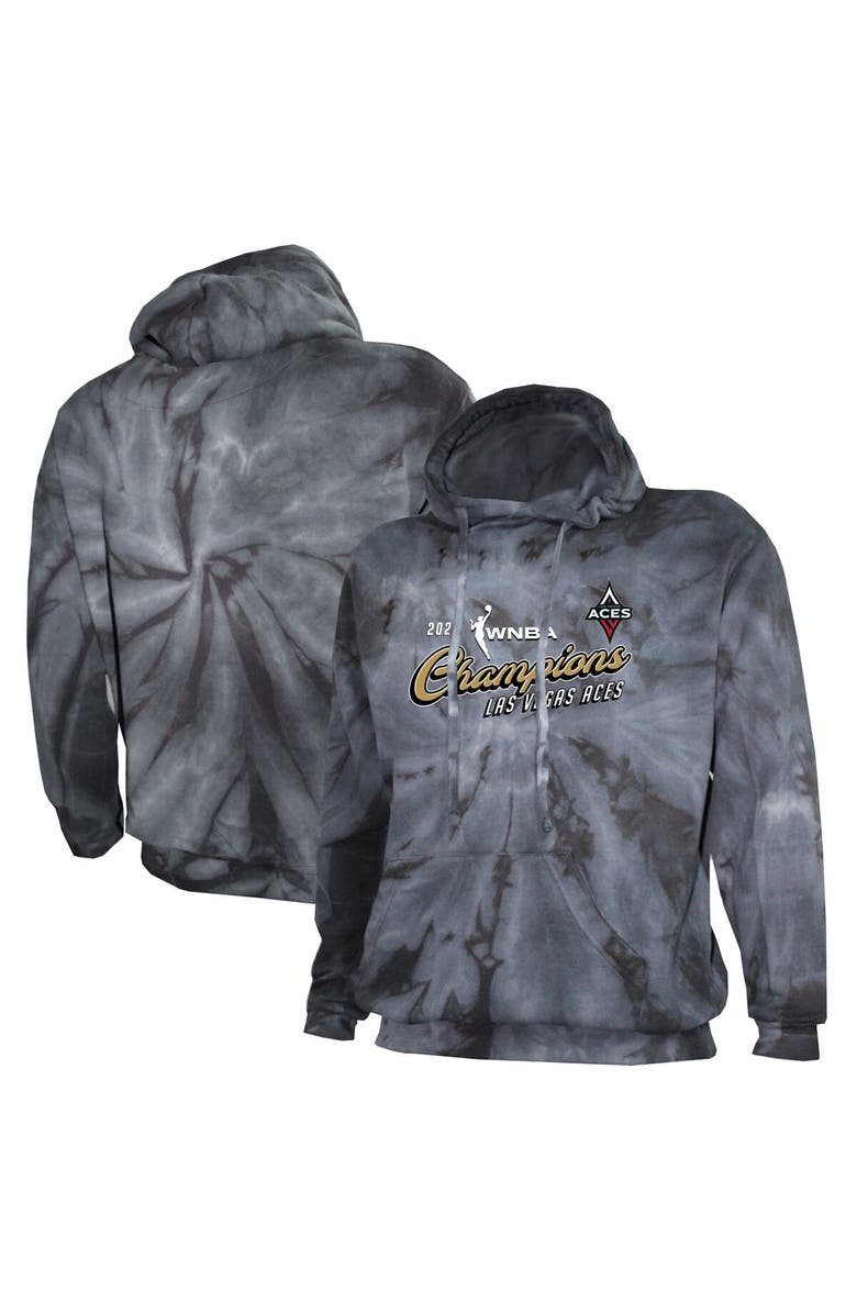 STITCHES Unisex Stitches Black Las Vegas Aces 2023 WNBA Finals Champions Tie-Dye Pullover Hoodie, Alternate, color, 
