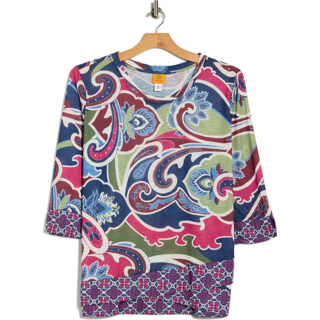 Ruby Rd. Ruby Rd Novelty Sublimation Top In Multi