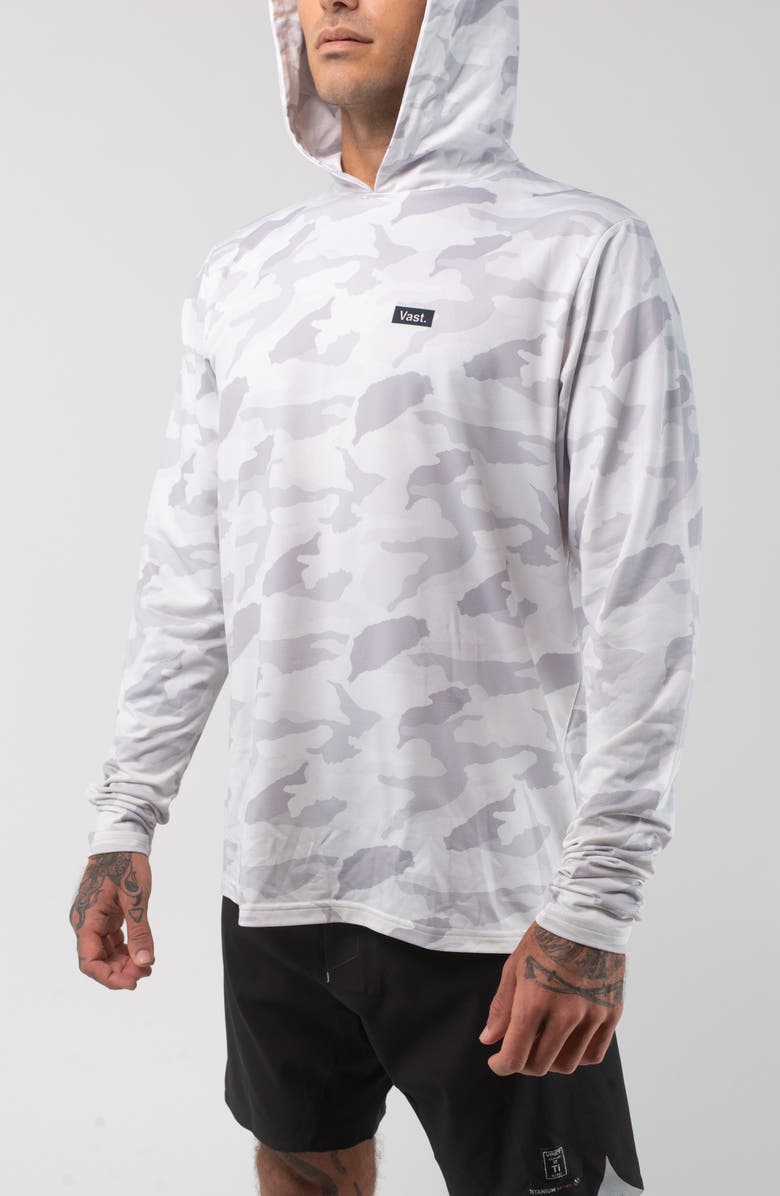 VAST Aqua Terra Camo Tech Performance Hoodie, Alternate, color, Light Grey