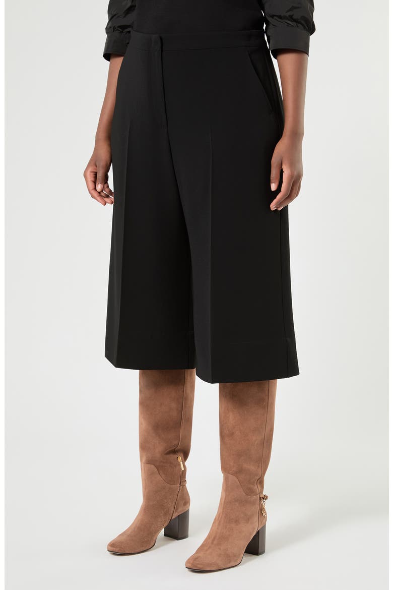 Wide Leg Crop Trousers, Main, color, BLACK