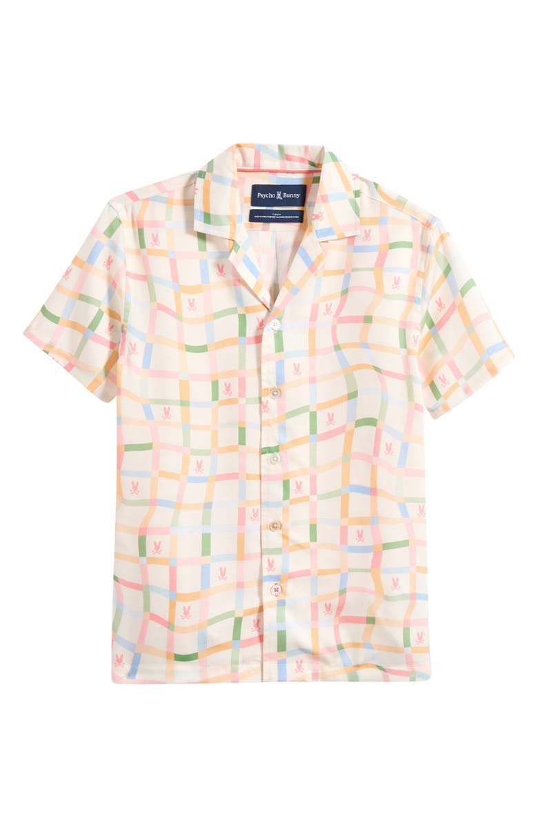 Psycho Bunny Kids' Atlas Windowpane Check Button-Up Shirt, Main, color, Pristine