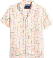 Psycho Bunny Kids' Atlas Windowpane Check Button-Up Shirt