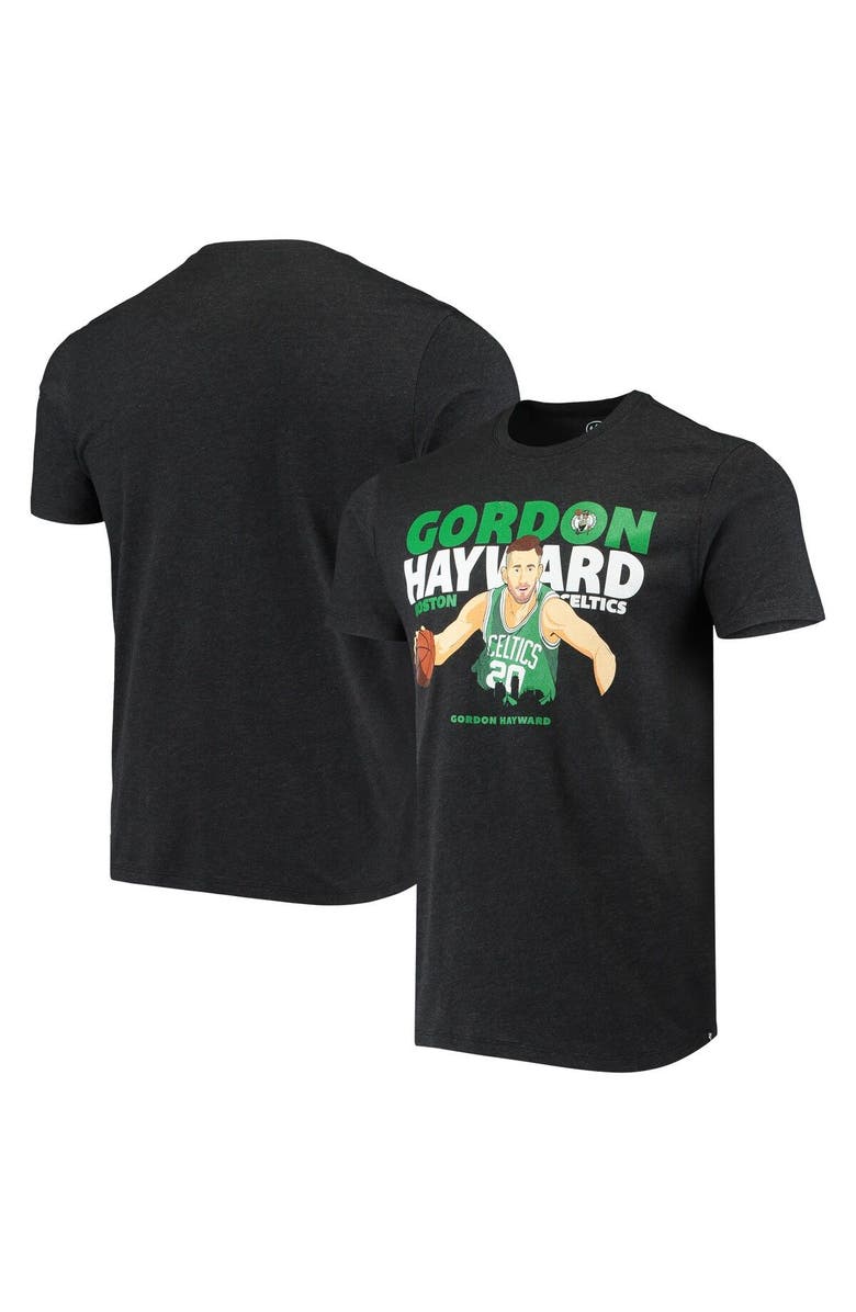 '47 Men's Gordon Hayward Heathered Black Boston Celtics Player Graphic T-Shirt, Main, color, Black