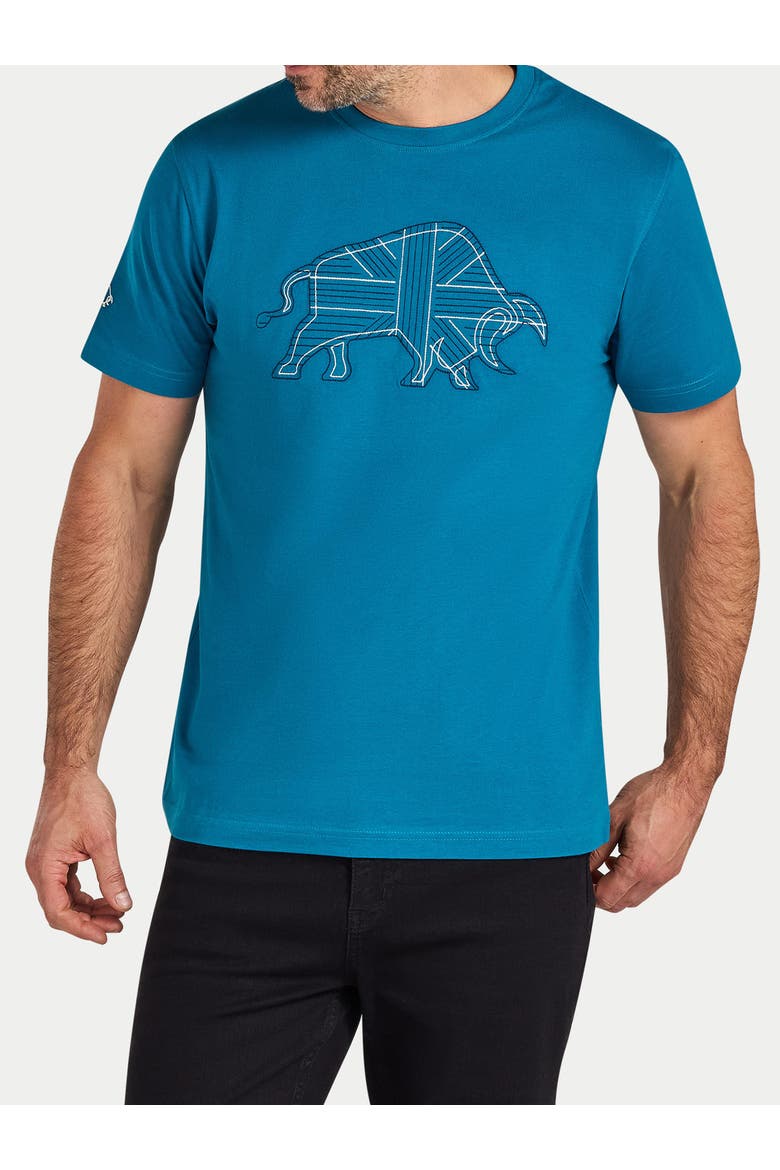 Stitch Embroidery Bull T-Shirt, Alternate, color, Teal
