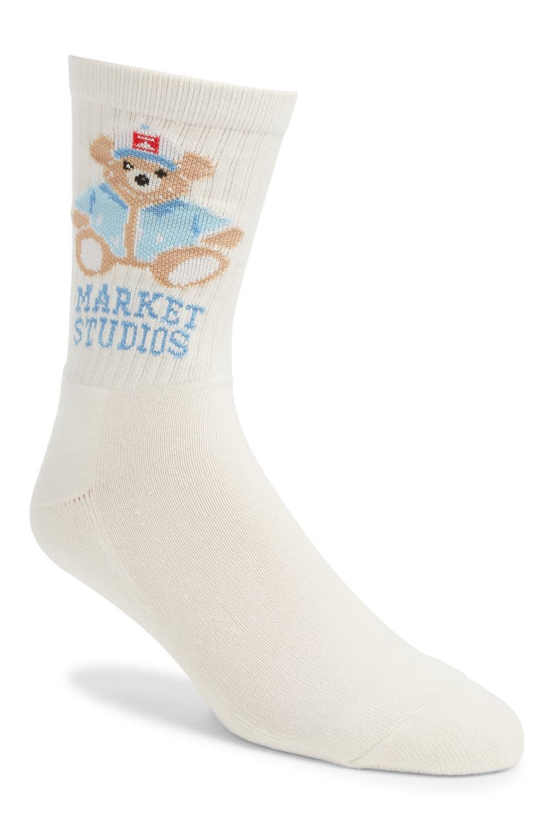 Bear Crew Socks, Main, color, CREAM