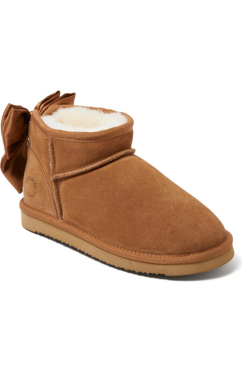 DEARFOAMS Fireside Riverland Genuine Shearling Bootie with Bow, Main, color,
