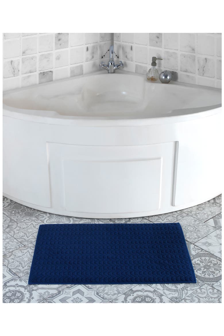 Herringbone Bath Mat, Alternate, color, NAVY