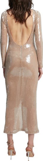 Verona Sequin Long Sleeve Maxi Dress