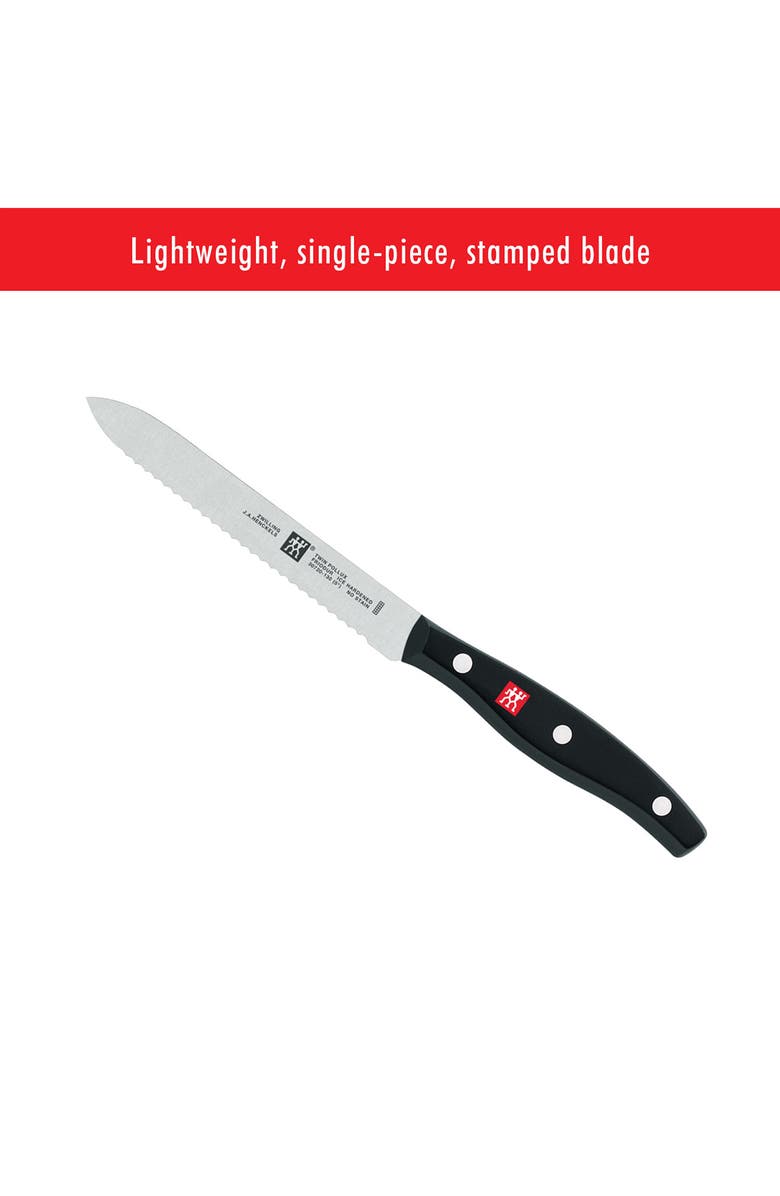 ZWILLING TWIN Signature 5-Inch Serrated Edge Knife, Alternate, color, Silver