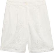 PER UNA BY M&S Floral Embroidered Cutwork Cotton Shorts