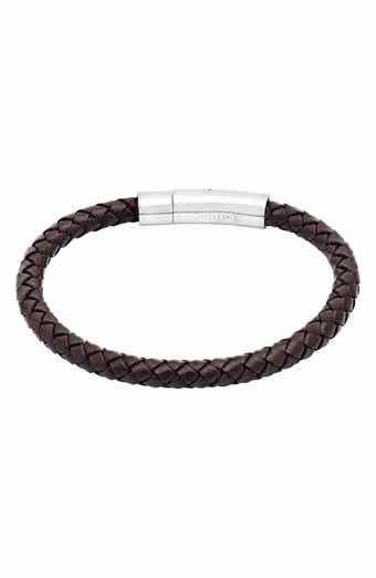 Stainless Steel Charm & Braided Leather Bracelet