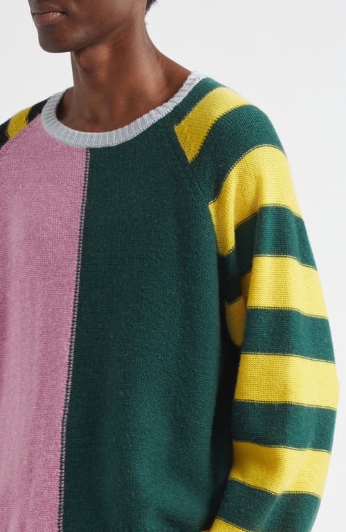 Stockholm Surfboard Club Jari Colorblock Merino Wool Blend Sweater In Pink Multicolor