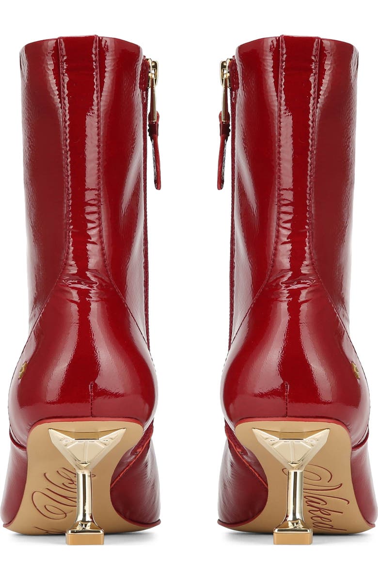 Naked Wolfe Tempting Pointed Toe Bootie, Alternate, color, Red-Crinkle Patent Leather