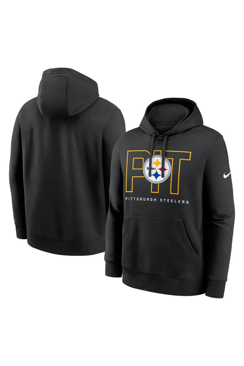 Men's Nike Black Pittsburgh Steelers Busted Play Club Fleece Pullover Hoodie, Main, color, Black
