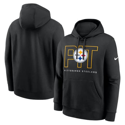 Men's Nike Black Pittsburgh Steelers Busted Play Club Fleece Pullover Hoodie