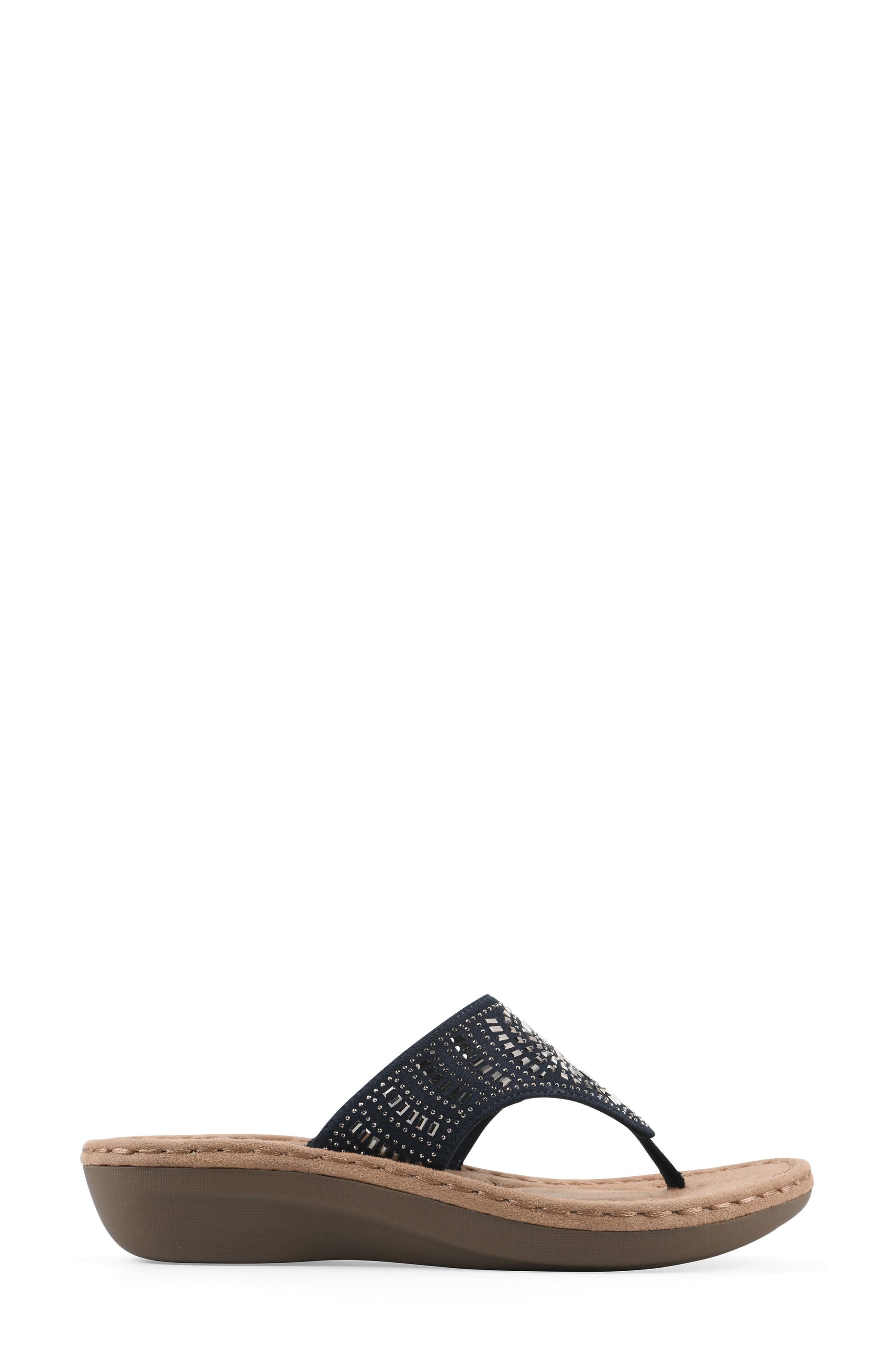 Cienna Thong Sandal - Wide Width, Alternate, color, NAVY FABRIC