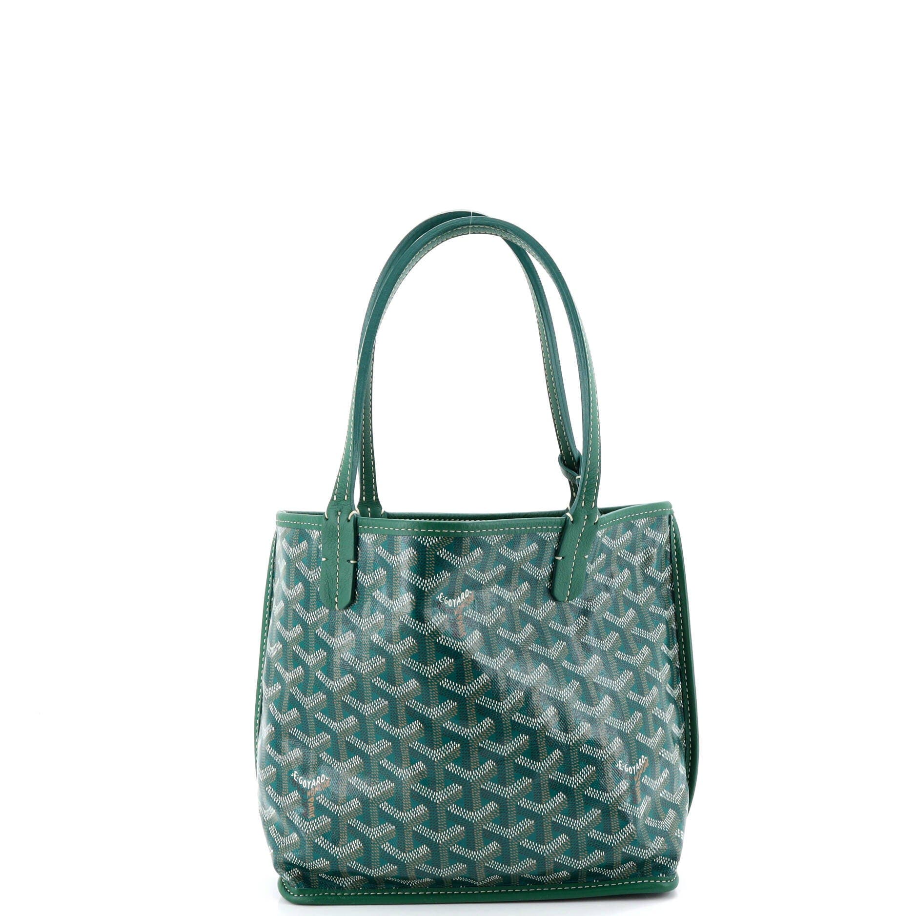 Pre-Owned Goyard Anjou Reversible Tote Coated Canvas Mini, Main, color, Green