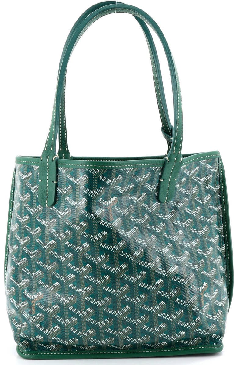 Pre-Owned Goyard Anjou Reversible Tote Coated Canvas Mini, Main, color, Green