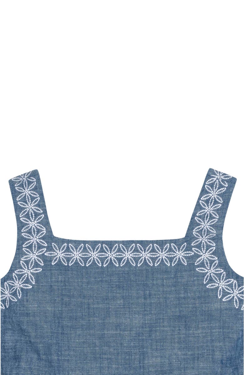 Hope & Henry Girls' Organic Chambray Sundress with Embroidery, Toddler, Alternate, color, 