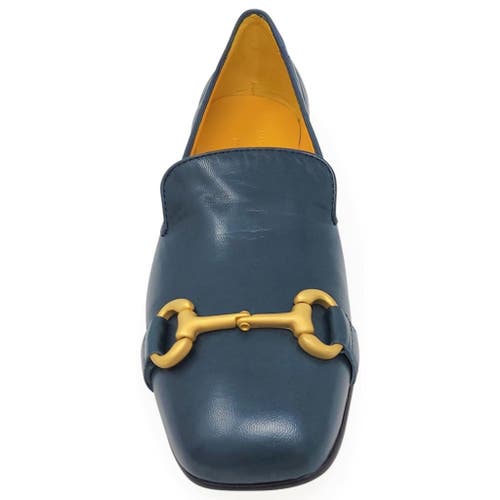 Madison Maison Square Toe Horse Bit Loafer In Blue