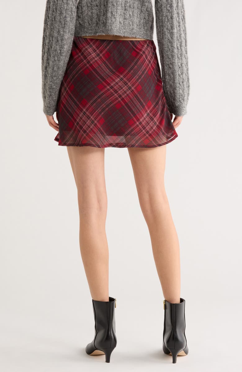 All in Favor Plaid Miniskirt, Alternate, color, Red Plaid