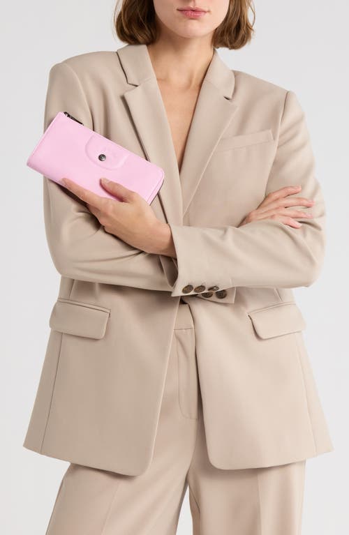 Longchamp Le Pilage Cuir Zip Wallet In Pink
