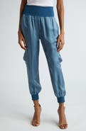 Cinq à Sept Giles Cupro Crop Cargo Joggers