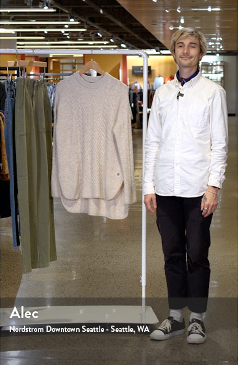 Cable Stitch Long Sleeve High-Low Sweater Tunic, sales video thumbnail