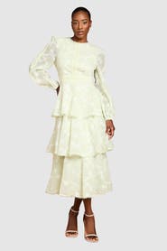 Coast Long Sleeve Lace Midi Dress