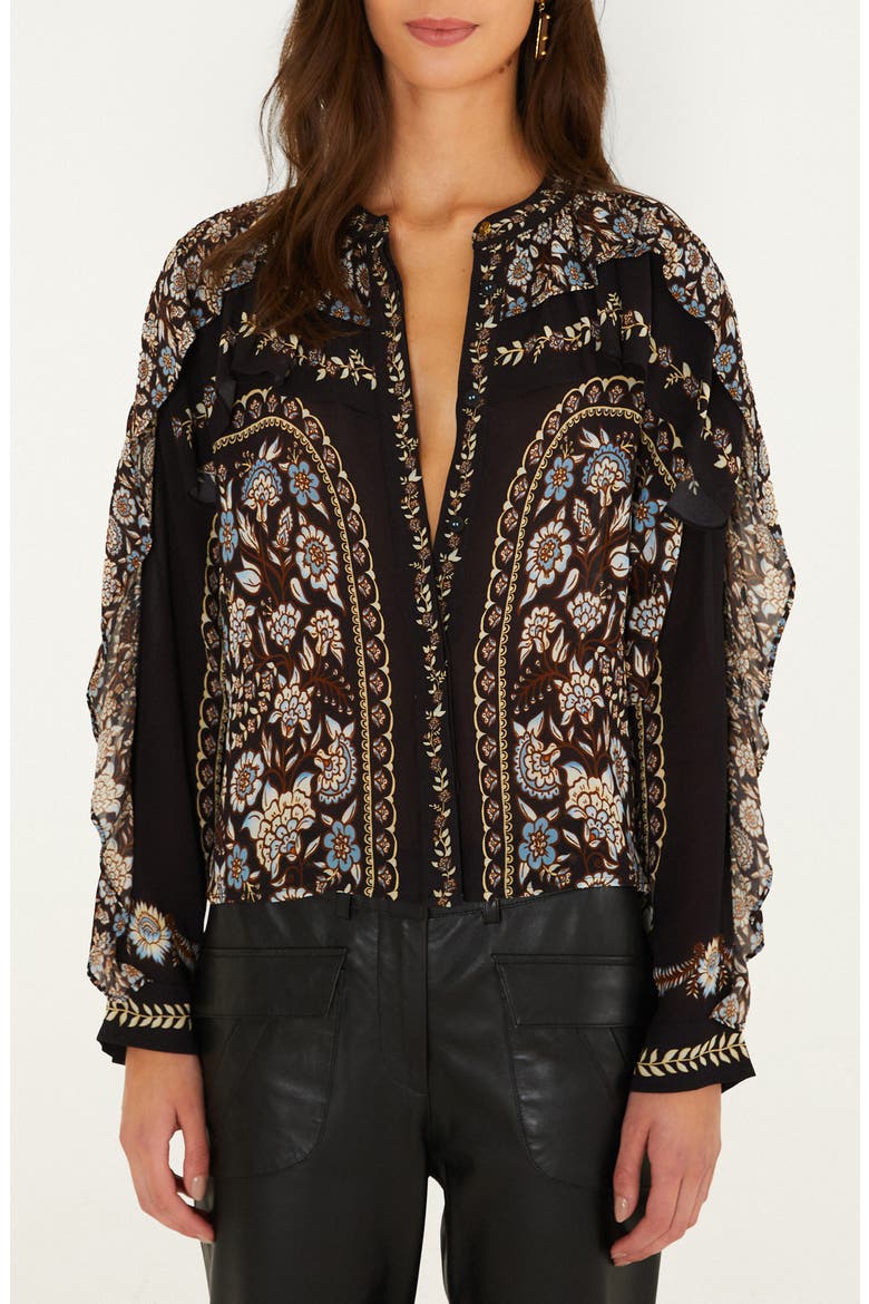 Daniela Long Sleeve Shirt, Main, color, DANIELA BLACK
