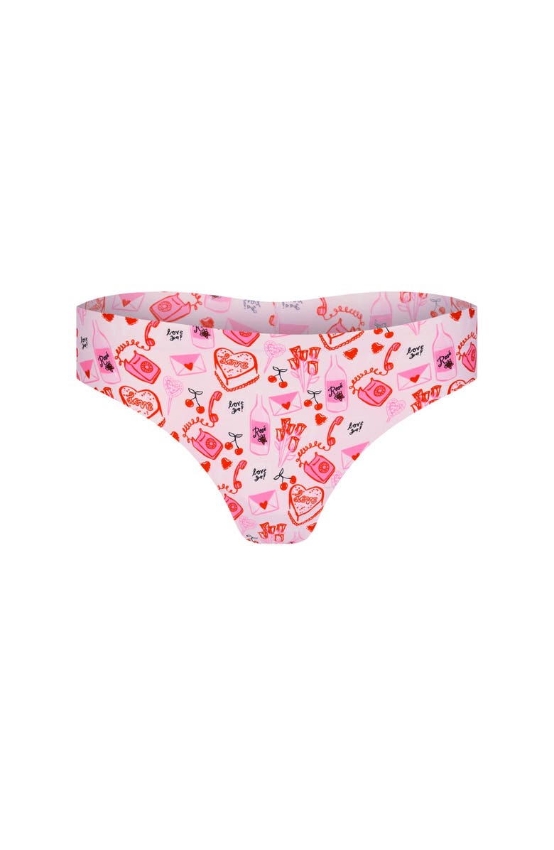 Adore Me Francine Thong Panties Pack of 3, Alternate, color, Heart Red