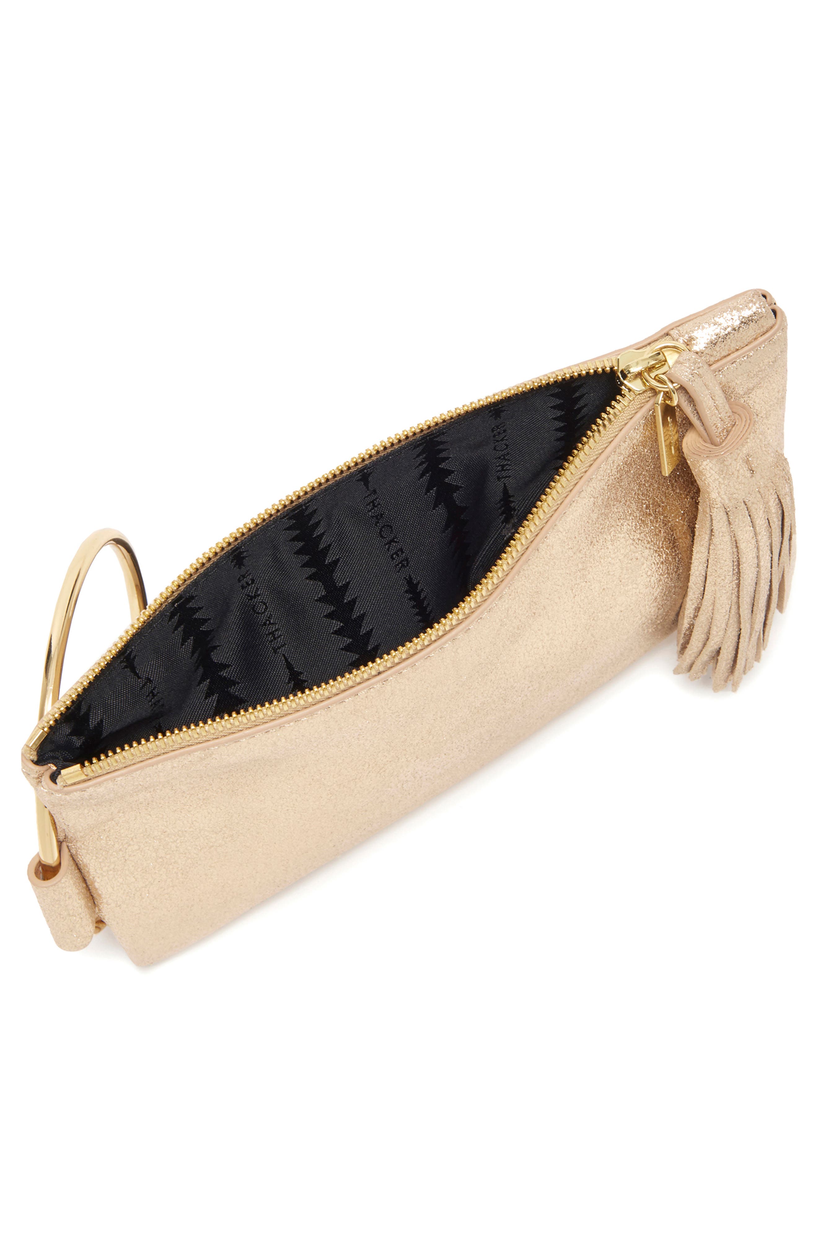 Nolita Ring Handle Leather Clutch, Alternate, color, VINTAGE GOLD
