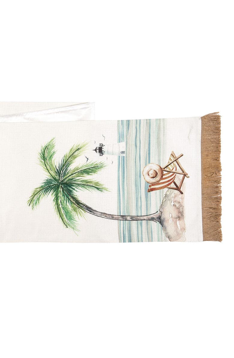 C&F Home Life Is Better At The Beach Embroidered Dining Table Runner, Alternate, color, Blue