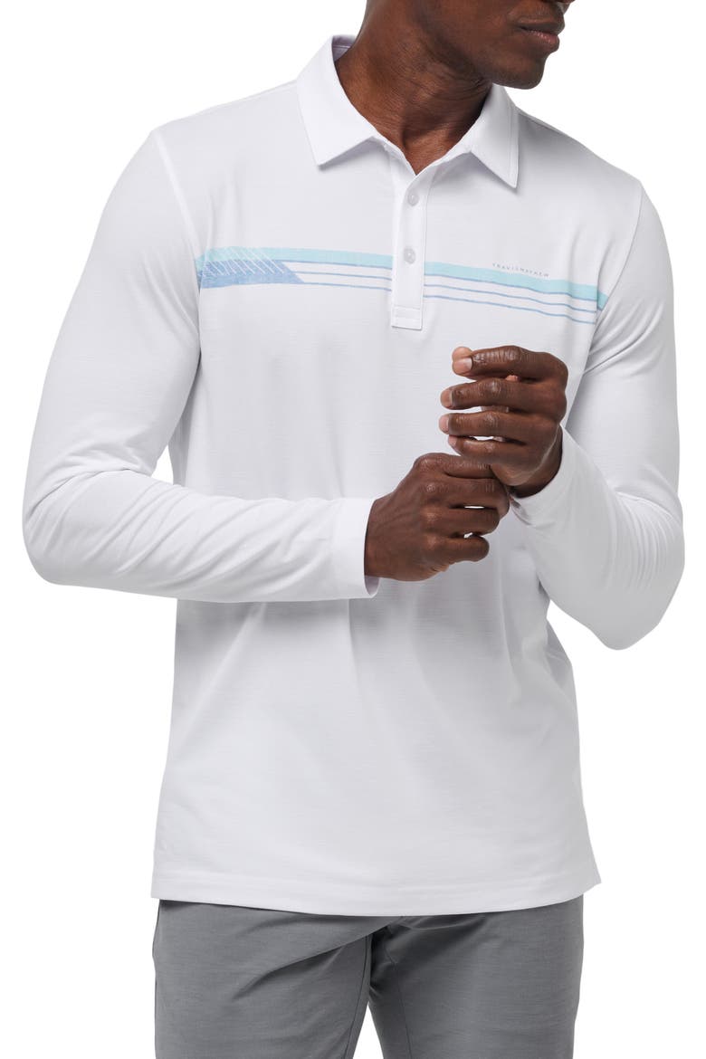 Course Mapper Long Sleeve Polo, Main, color, WHITE