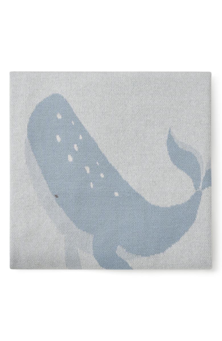 Elegant Baby Whale Cotton Knit Blanket, Main, color,