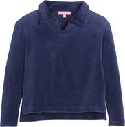 BISBY Kids' Velour Polo Pullover