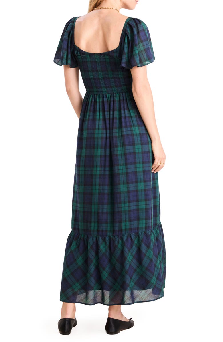 vineyard vines Smocked Flutter Sleeve Maxi Dress, Alternate, color, 