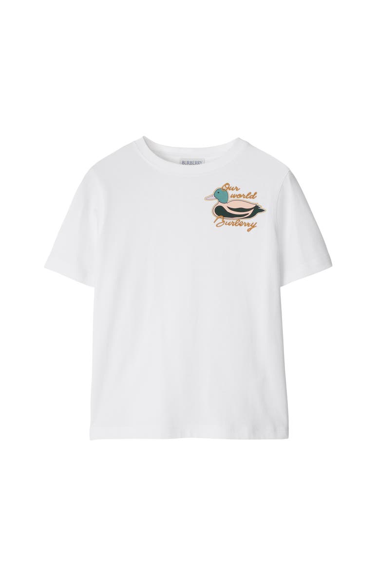 Burberry Duck Cotton T-shirt, Main, color, 