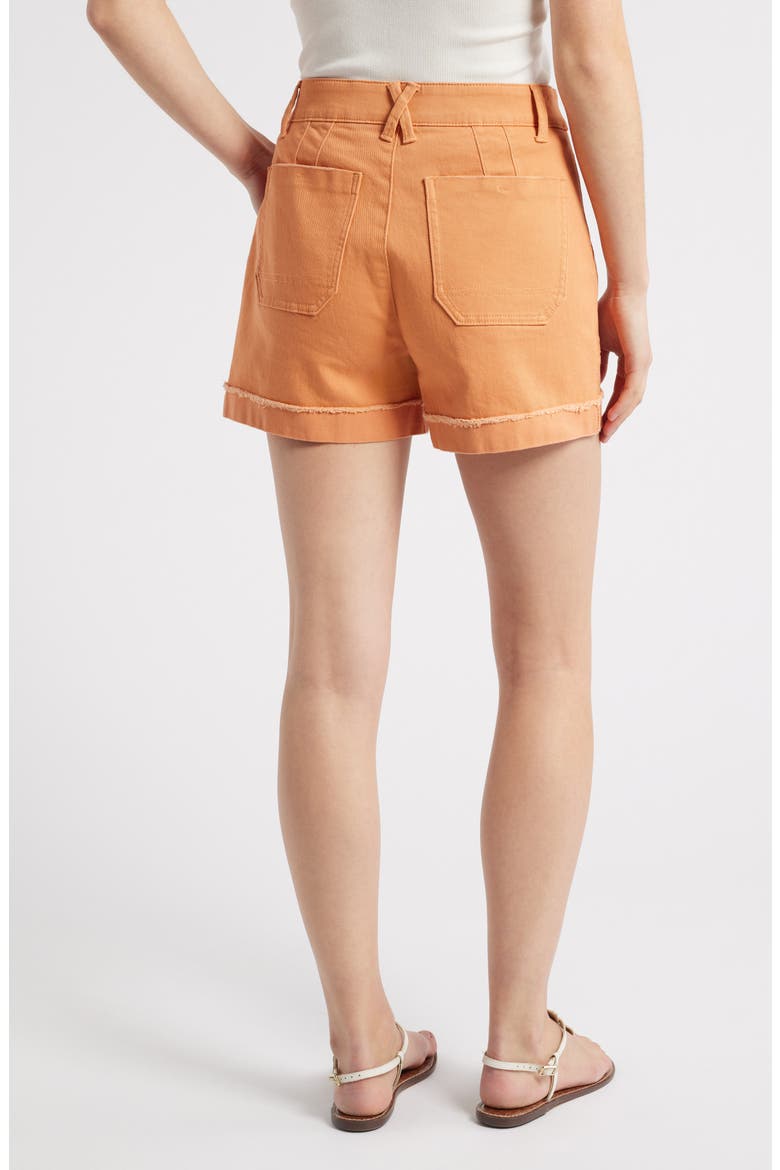 Frayed Patch Pocket High Waist Twill Shorts (Nordstrom Exclusive), Alternate, color, AUTUMN SUNSET