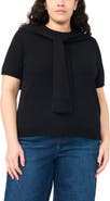 Halogen® Shoulder Wrap Short Sleeve Sweater
