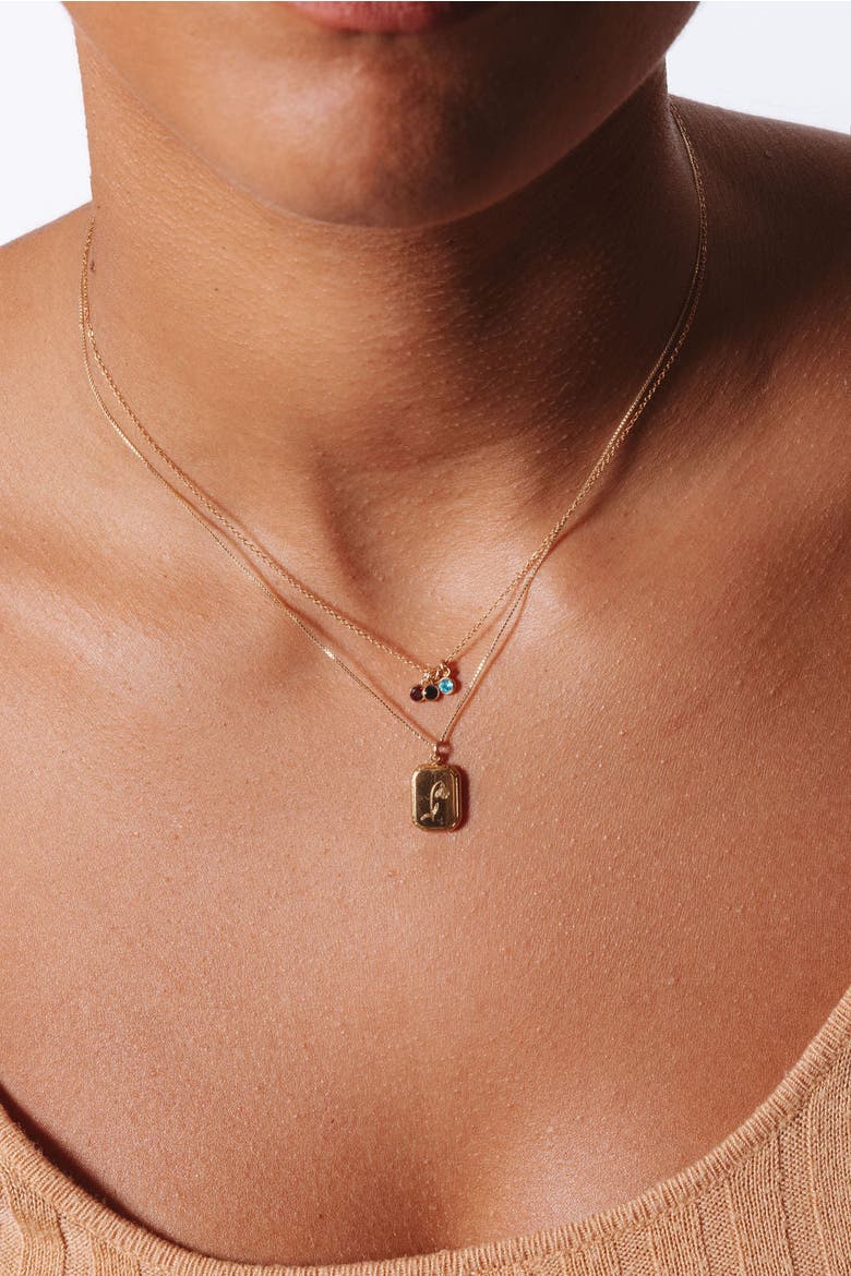 Audrey Birth Flower Necklace, Alternate, color, Gold / December