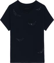 Zadig & Voltaire Beaded Wings Cotton T-Shirt