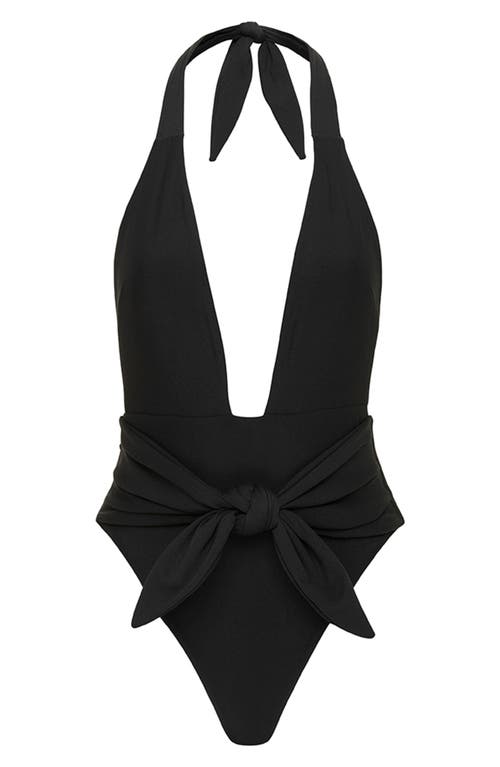 Montce Sable Tropez Halter One-piece Swimsuit In Black