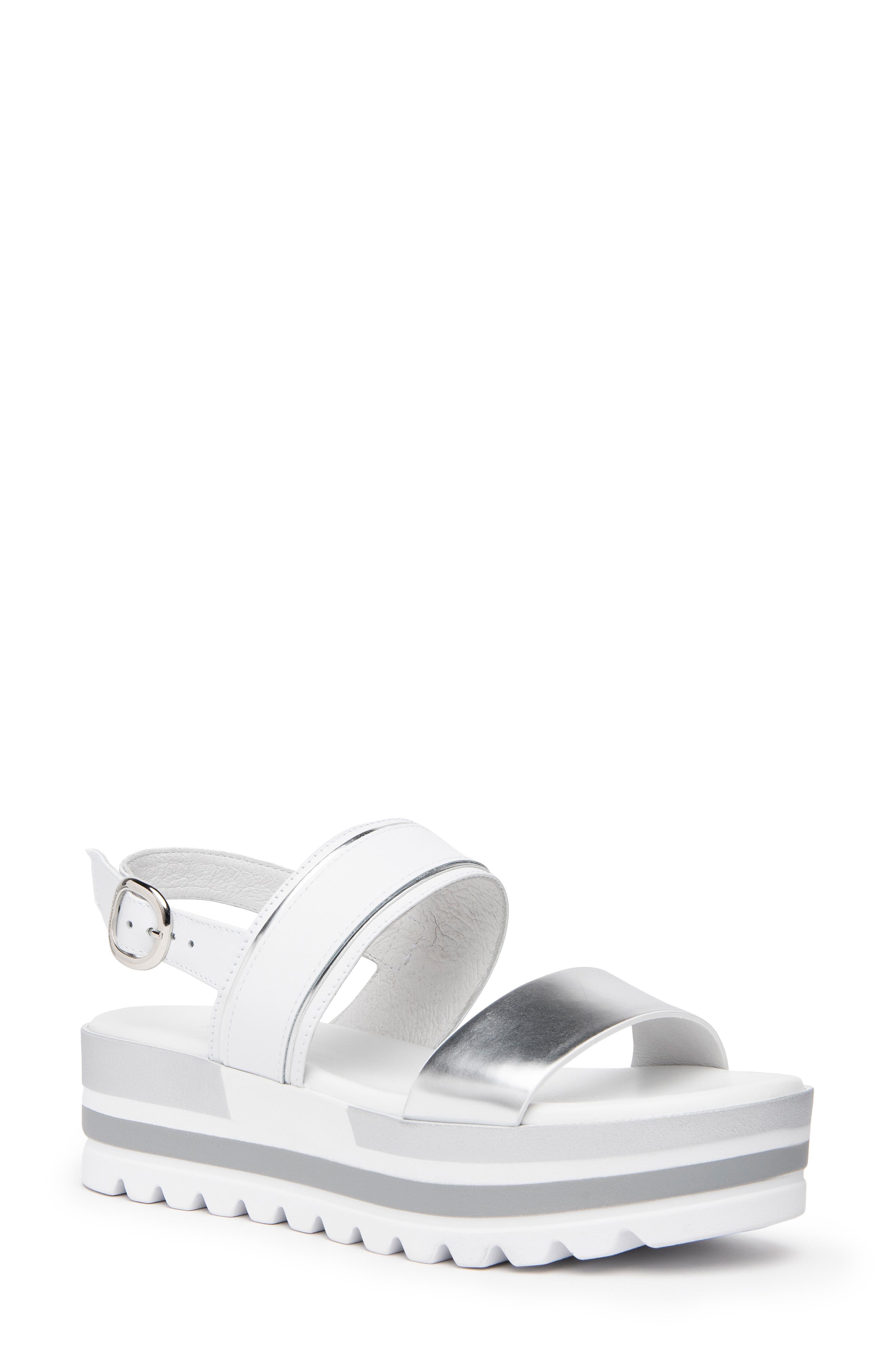 NeroGiardini Double-Band Platform Slingback Sandal, Main, color, 
