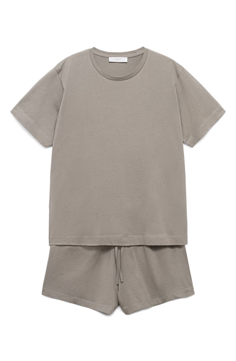 MANGO Short Cotton Pajamas, Main, color, Taupe