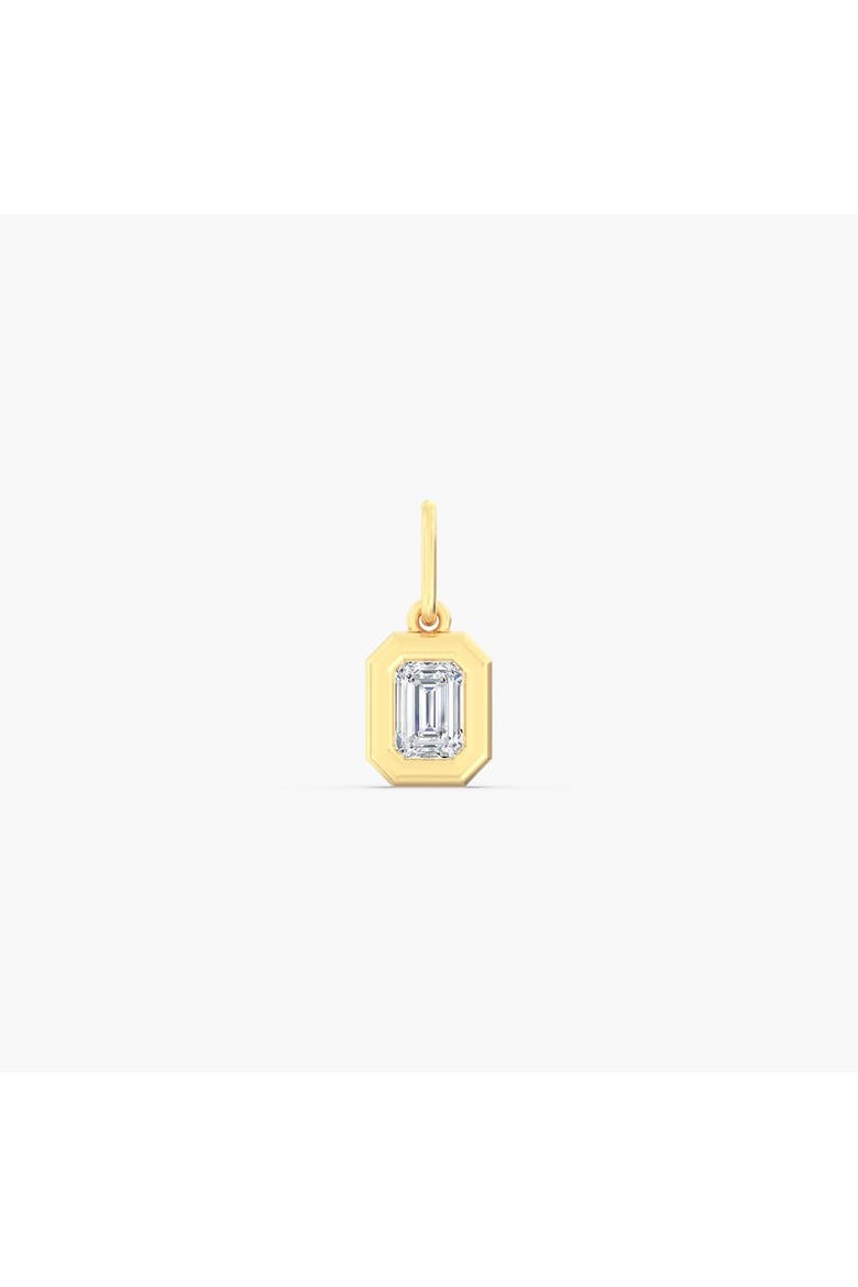 Emerald Domed Lab Diamond Charm in 14K, Main, color, Yellow Gold