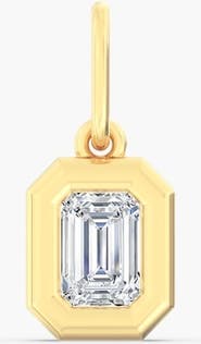 Everlee Emerald Domed Lab Diamond Charm in 14K