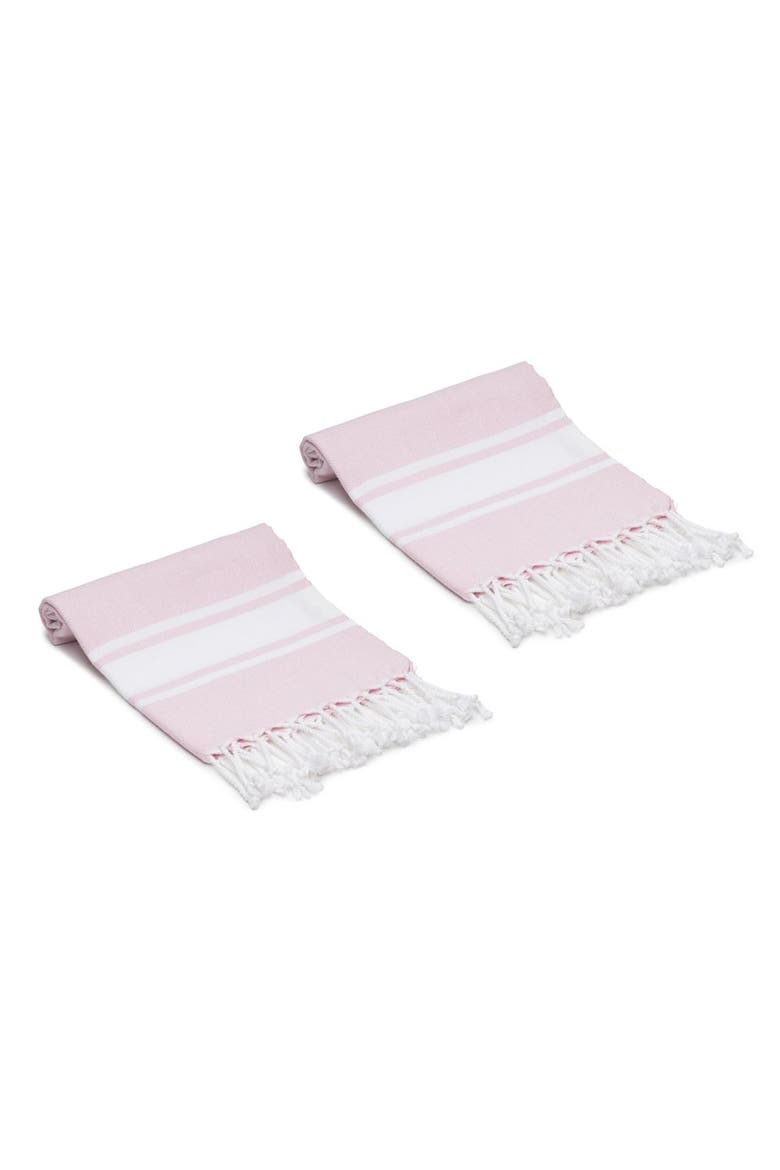 Mono Stripe Turkish Cotton Hand & Kitchen Towel Bundle, Alternate, color, Blush