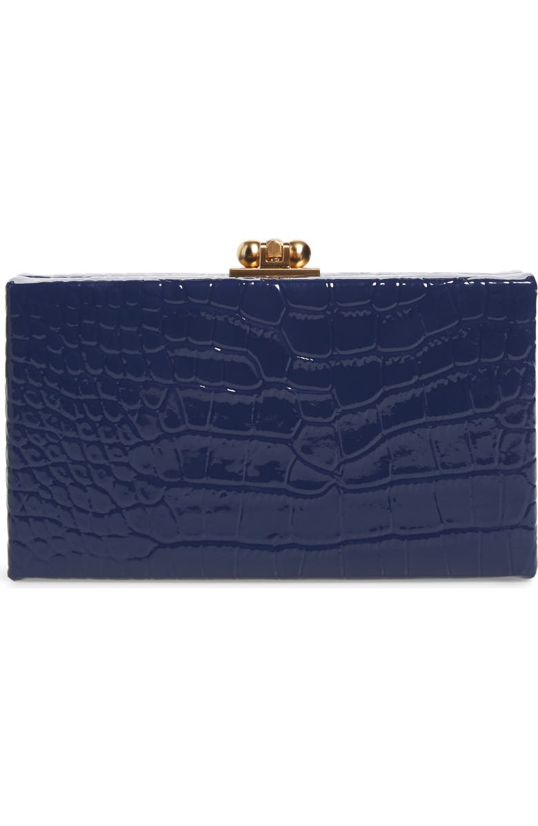Edie Parker Jean Embossed Leather Box Clutch, Main, color,